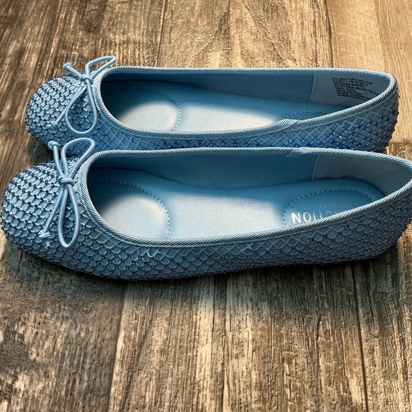 Kenneth Cole Light Blue Textured Flats with Bow Size 9 - Picture 2 of 12